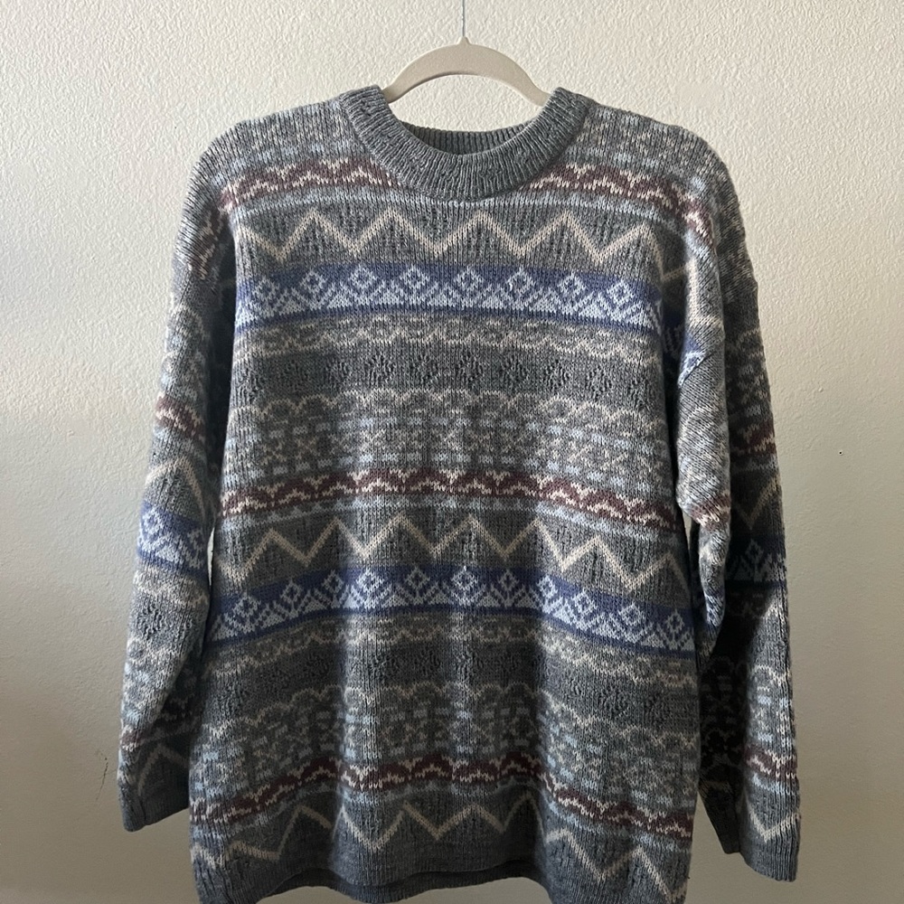 Gray knitted sweater